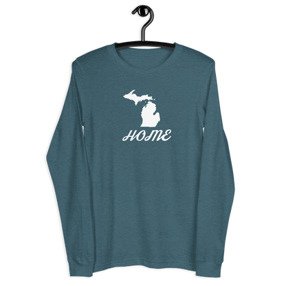 Michigan 'Home' T-Shirt (Retro Script Font) | Unisex Long Sleeve