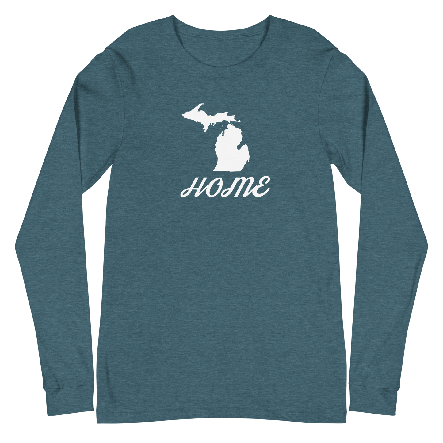 Michigan 'Home' T-Shirt (Retro Script Font) | Unisex Long Sleeve