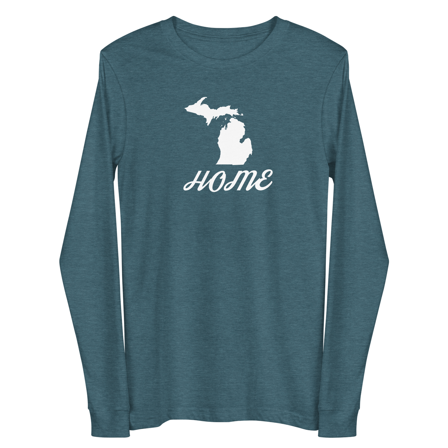 Michigan 'Home' T-Shirt (Retro Script Font) | Unisex Long Sleeve