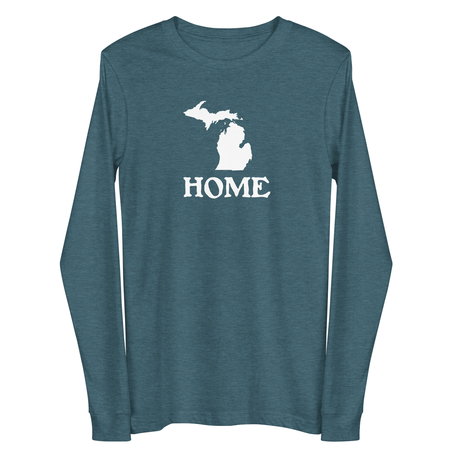 Michigan 'Home' T-Shirt (Woodcut Font) | Unisex Long Sleeve