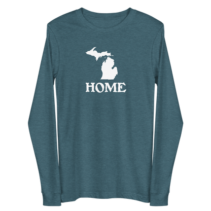 Michigan 'Home' T-Shirt (Woodcut Font) | Unisex Long Sleeve