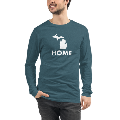 Michigan 'Home' T-Shirt (Geometric Sans Font) | Unisex Long Sleeve