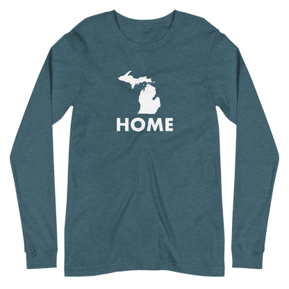 Michigan 'Home' T-Shirt (Geometric Sans Font) | Unisex Long Sleeve