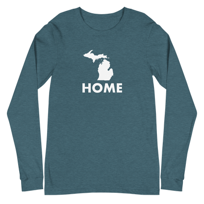 Michigan 'Home' T-Shirt (Geometric Sans Font) | Unisex Long Sleeve