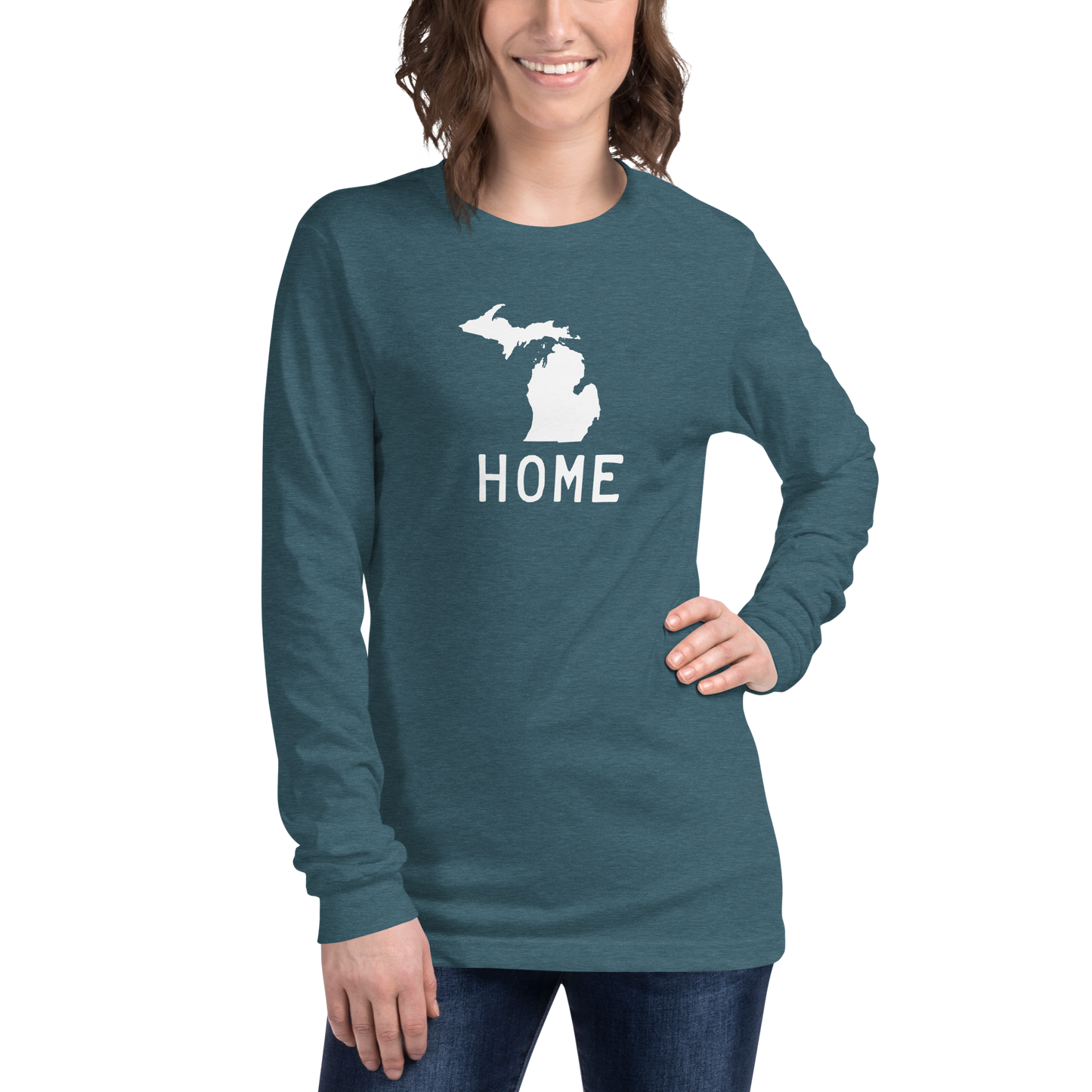 Michigan 'Home' T-Shirt (Licence Plate Font) | Unisex Long Sleeve