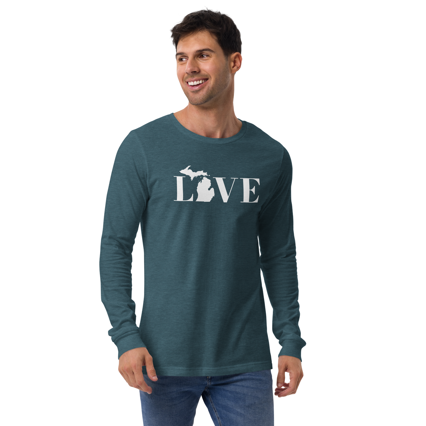 Michigan 'Love' T-Shirt (Didone Font) | Unisex Long Sleeve