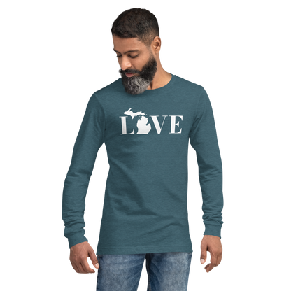 Michigan 'Love' T-Shirt (Didone Font) | Unisex Long Sleeve