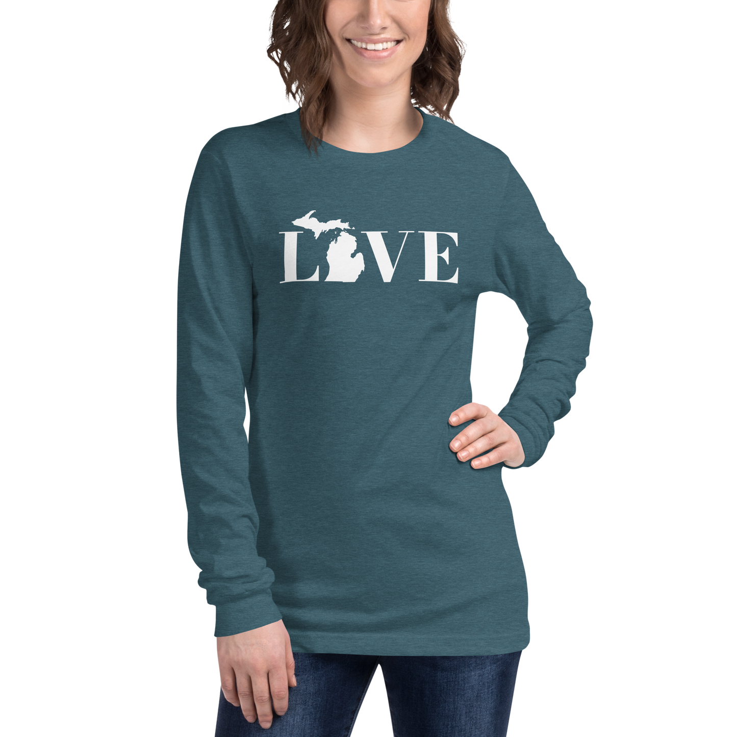 Michigan 'Love' T-Shirt (Didone Font) | Unisex Long Sleeve