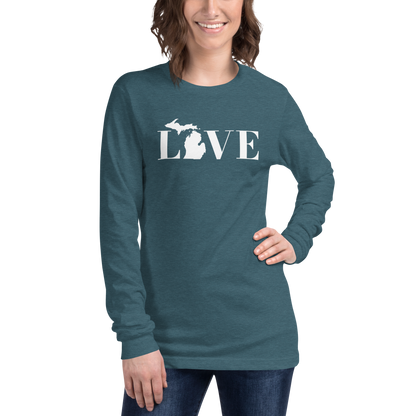 Michigan 'Love' T-Shirt (Didone Font) | Unisex Long Sleeve