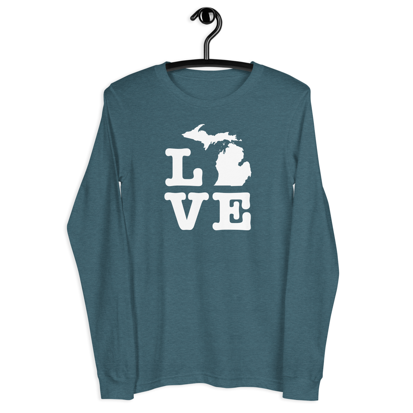 Michigan 'Love' T-Shirt (Typewriter Font) | Unisex Long Sleeve