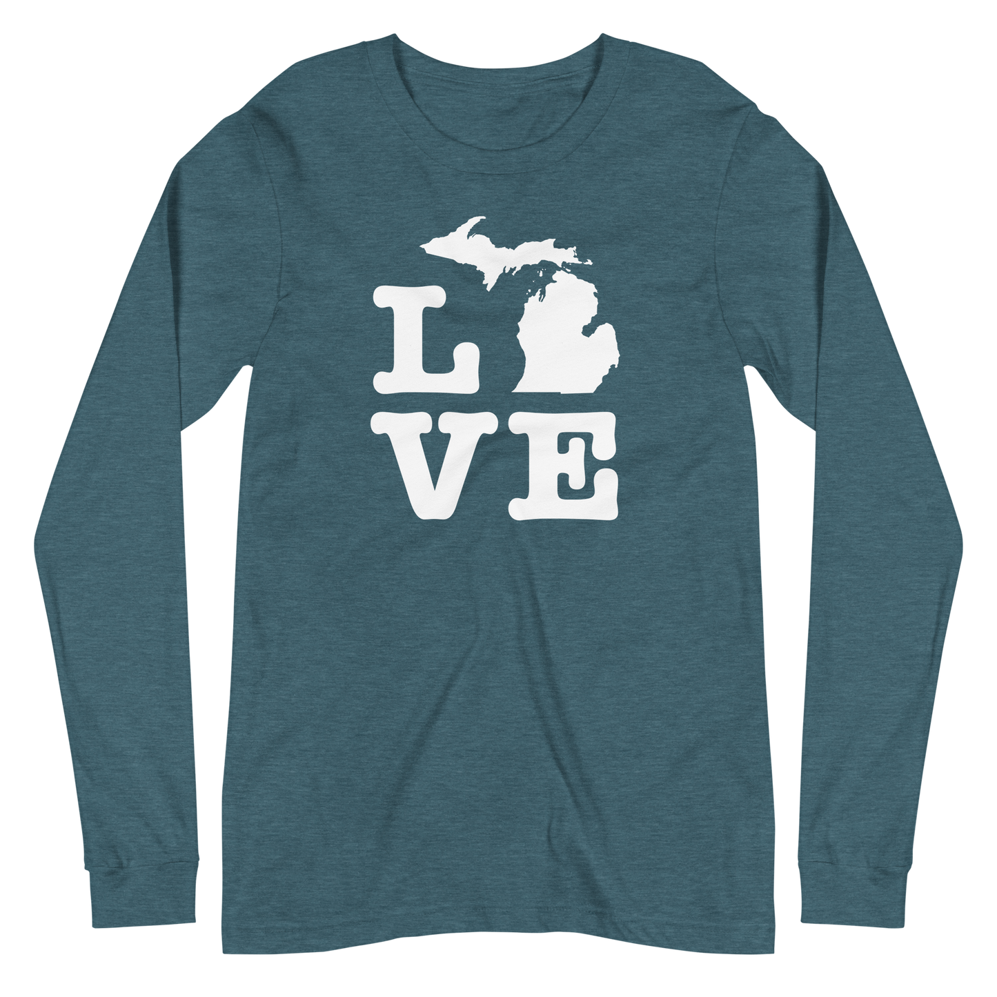 Michigan 'Love' T-Shirt (Typewriter Font) | Unisex Long Sleeve