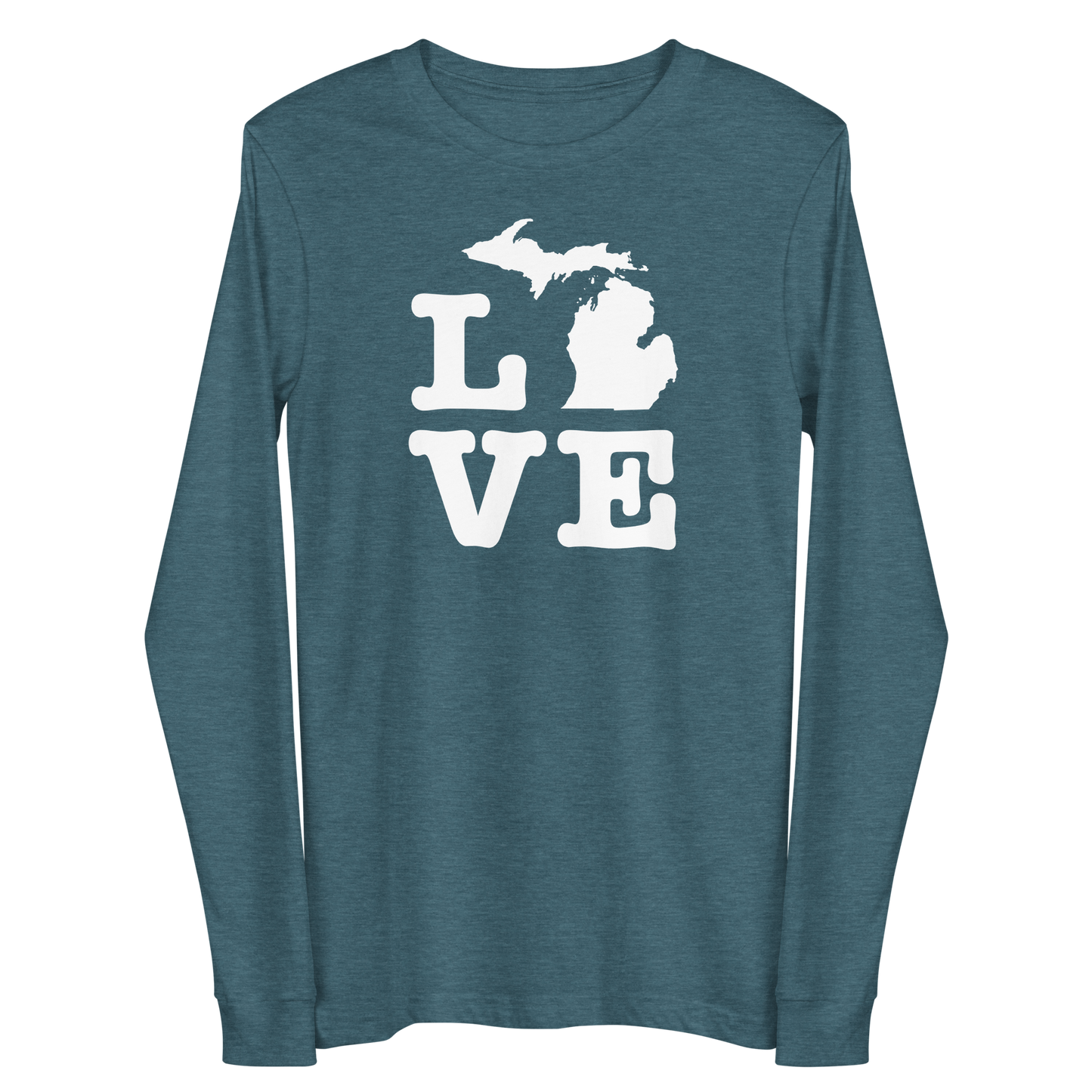 Michigan 'Love' T-Shirt (Typewriter Font) | Unisex Long Sleeve