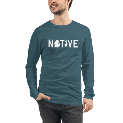 Michigan 'Native' T-Shirt (Licence Plate Font) | Unisex Long Sleeve