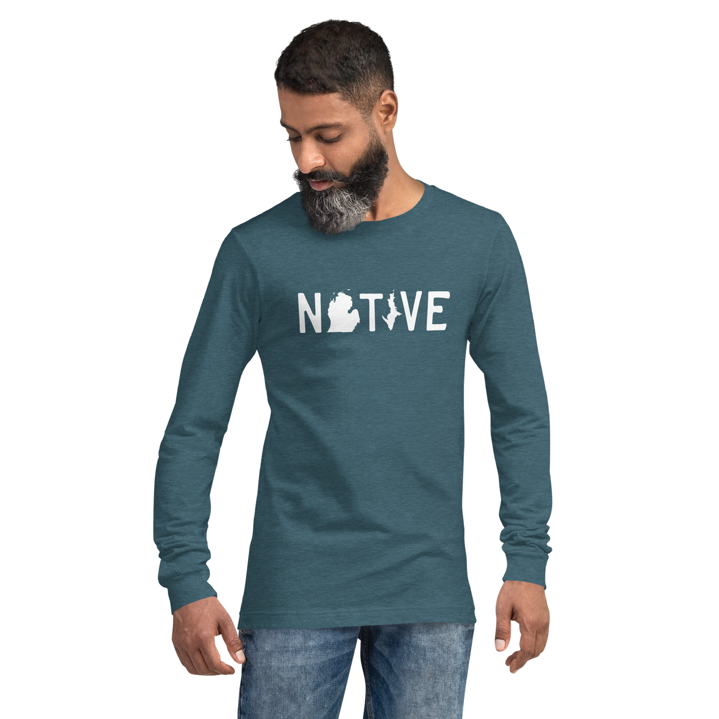 Michigan 'Native' T-Shirt (Licence Plate Font) | Unisex Long Sleeve