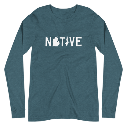 Michigan 'Native' T-Shirt (Licence Plate Font) | Unisex Long Sleeve