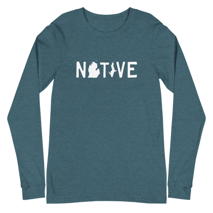 Michigan 'Native' T-Shirt (Licence Plate Font) | Unisex Long Sleeve