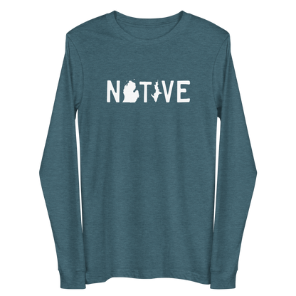 Michigan 'Native' T-Shirt (Licence Plate Font) | Unisex Long Sleeve