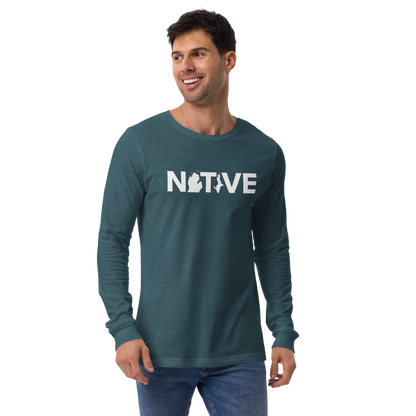 Michigan 'Native' T-Shirt (Geometric Sans Font) | Unisex Long Sleeve