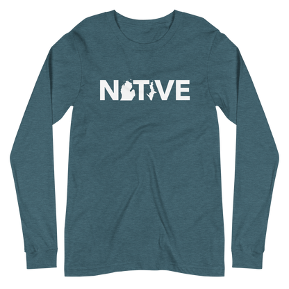 Michigan 'Native' T-Shirt (Geometric Sans Font) | Unisex Long Sleeve