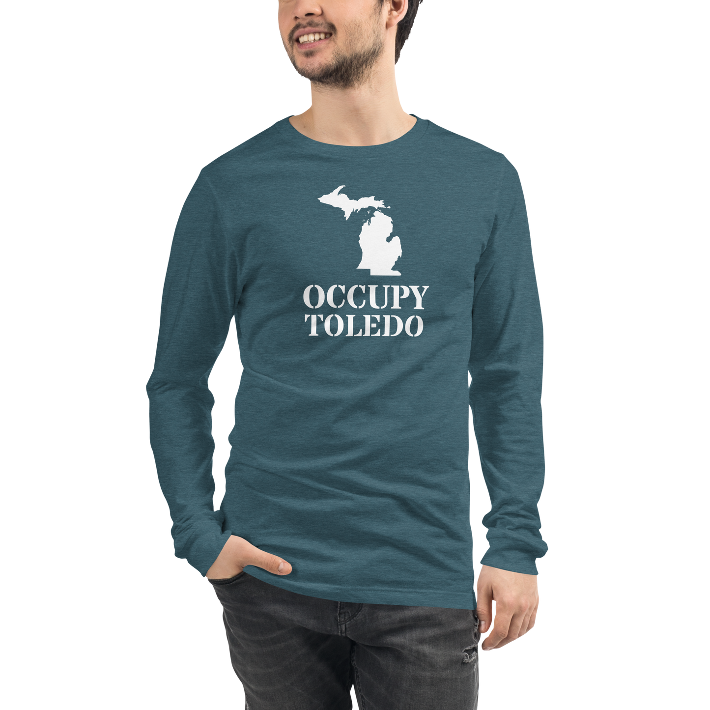 'Occupy Toledo' T-Shirt (w/ Corrected Michigan Outline) | Unisex Long Sleeve