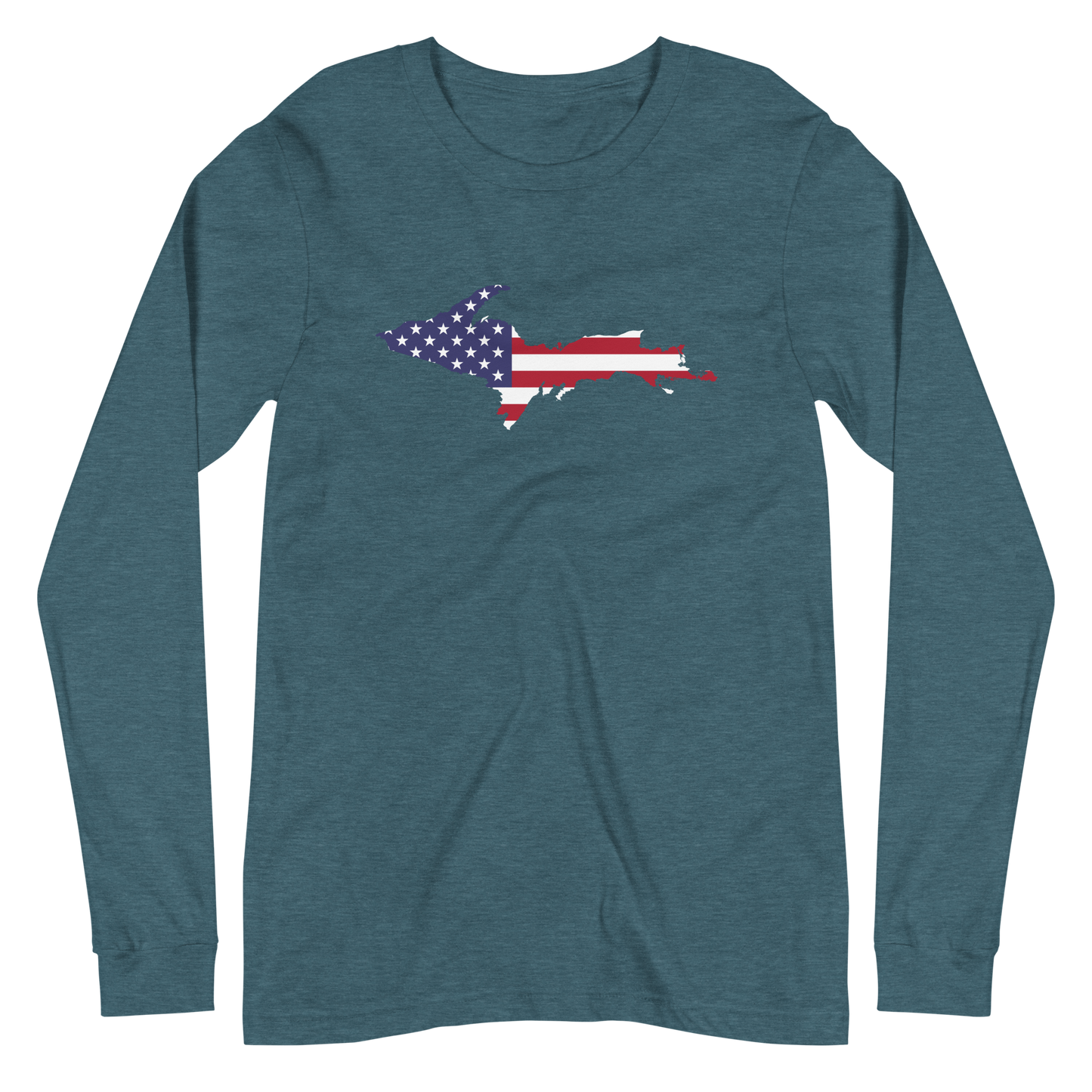 Michigan Upper Peninsula T-Shirt (w/ UP USA Flag Outline) | Unisex Long Sleeve