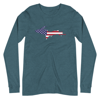 Michigan Upper Peninsula T-Shirt (w/ UP USA Flag Outline) | Unisex Long Sleeve