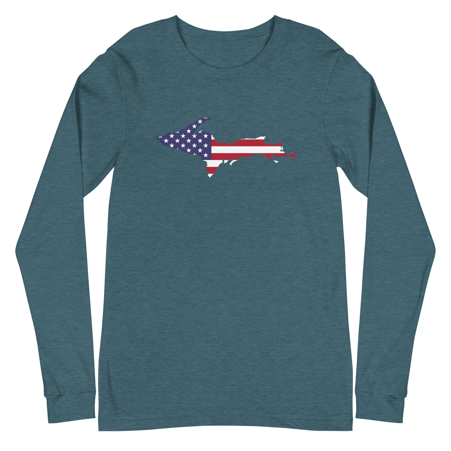 Michigan Upper Peninsula T-Shirt (w/ UP USA Flag Outline) | Unisex Long Sleeve