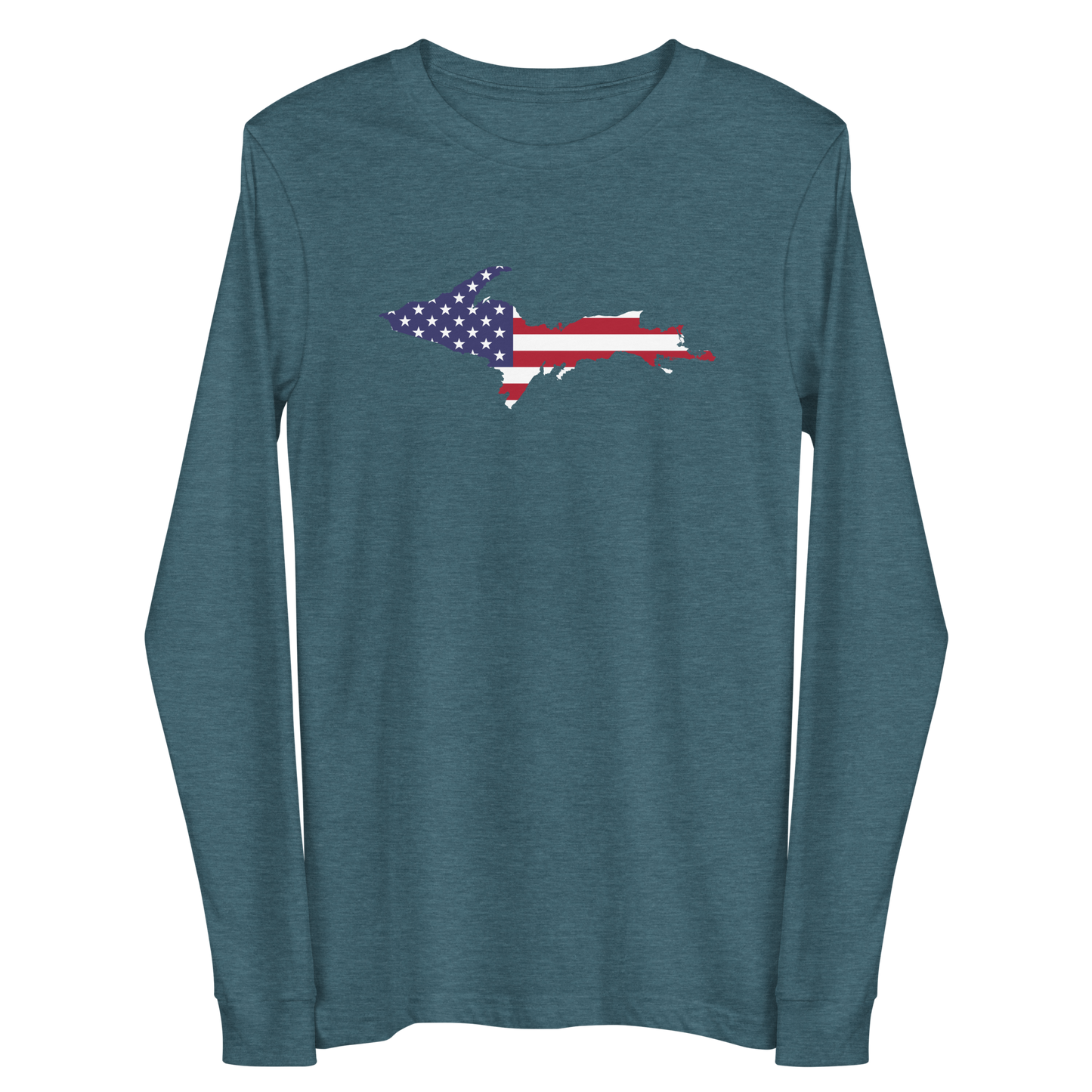 Michigan Upper Peninsula T-Shirt (w/ UP USA Flag Outline) | Unisex Long Sleeve