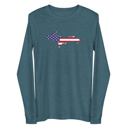 Michigan Upper Peninsula T-Shirt (w/ UP USA Flag Outline) | Unisex Long Sleeve