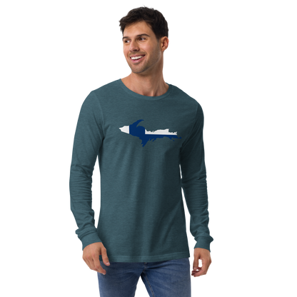 Michigan Upper Peninsula T-Shirt (w/ UP Finland Flag Outline) | Unisex Long Sleeve