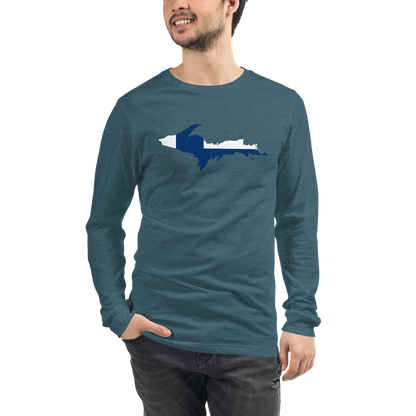 Michigan Upper Peninsula T-Shirt (w/ UP Finland Flag Outline) | Unisex Long Sleeve