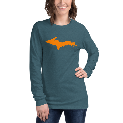 Michigan Upper Peninsula T-Shirt (w/ Orange UP Outline) | Unisex Long Sleeve