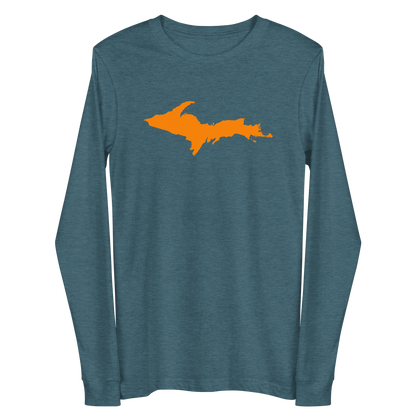 Michigan Upper Peninsula T-Shirt (w/ Orange UP Outline) | Unisex Long Sleeve