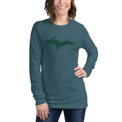 Michigan Upper Peninsula T-Shirt (w/ Green UP Outline) | Unisex Long Sleeve