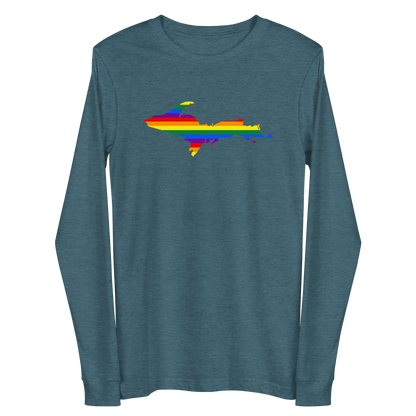 Michigan Upper Peninsula T-Shirt (w/ UP Pride Flag Outline) | Unisex Long Sleeve