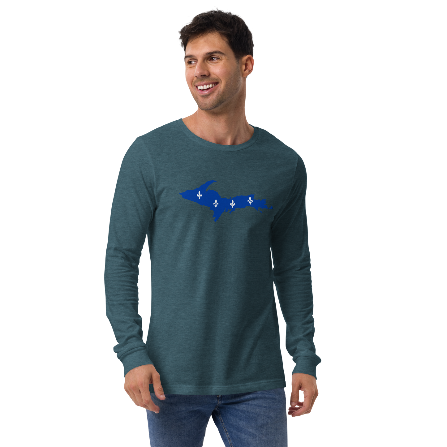 Michigan Upper Peninsula T-Shirt (w/ UP Quebec Flag Outline) | Unisex Long Sleeve