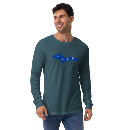 Michigan Upper Peninsula T-Shirt (w/ UP Quebec Flag Outline) | Unisex Long Sleeve