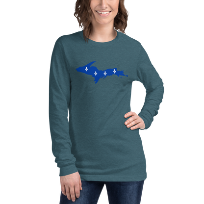 Michigan Upper Peninsula T-Shirt (w/ UP Quebec Flag Outline) | Unisex Long Sleeve