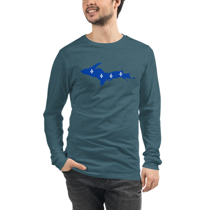 Michigan Upper Peninsula T-Shirt (w/ UP Quebec Flag Outline) | Unisex Long Sleeve