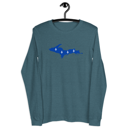 Michigan Upper Peninsula T-Shirt (w/ UP Quebec Flag Outline) | Unisex Long Sleeve