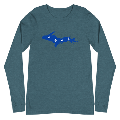 Michigan Upper Peninsula T-Shirt (w/ UP Quebec Flag Outline) | Unisex Long Sleeve