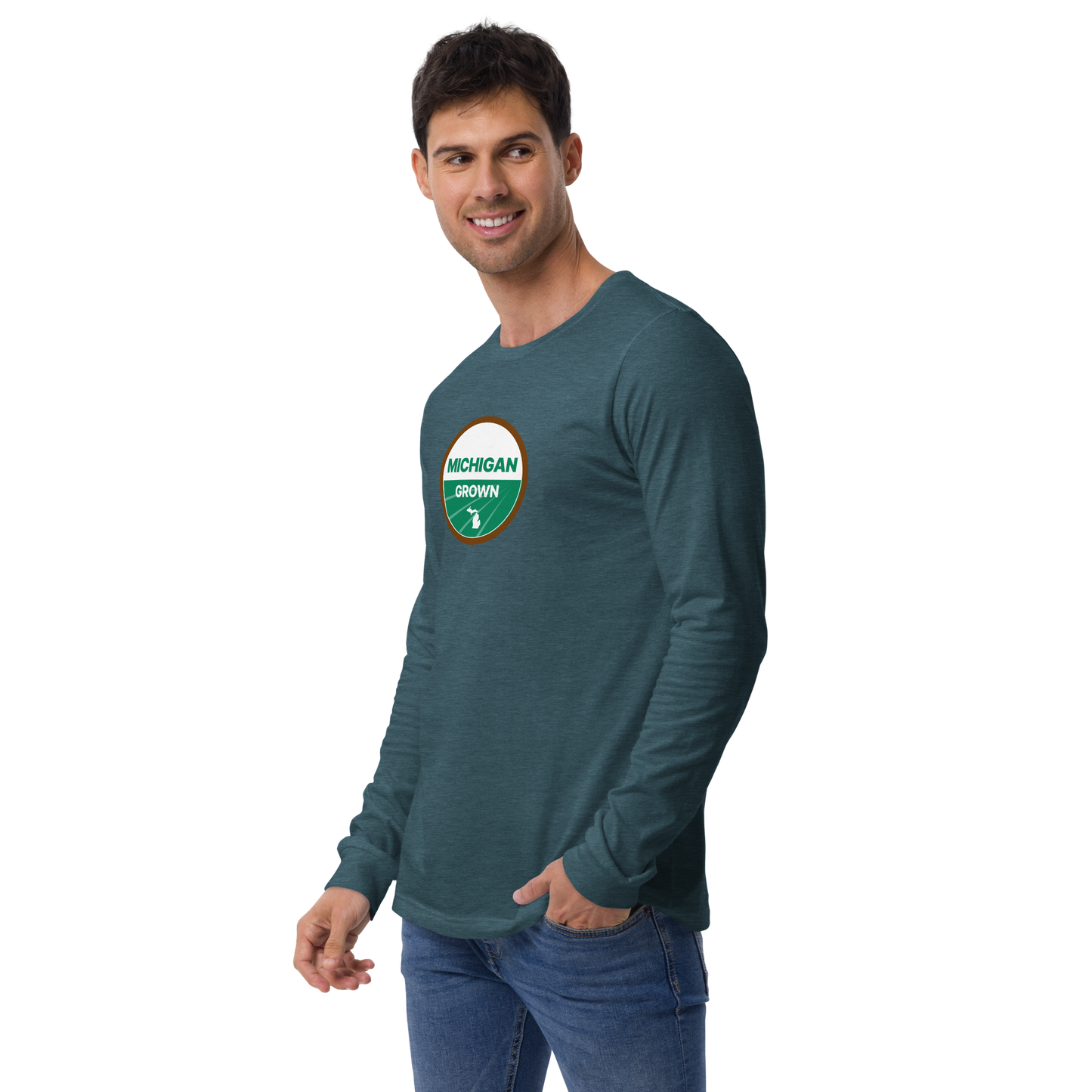 'Michigan Grown' Long Sleeve T-Shirt (Organic Certification Parody)