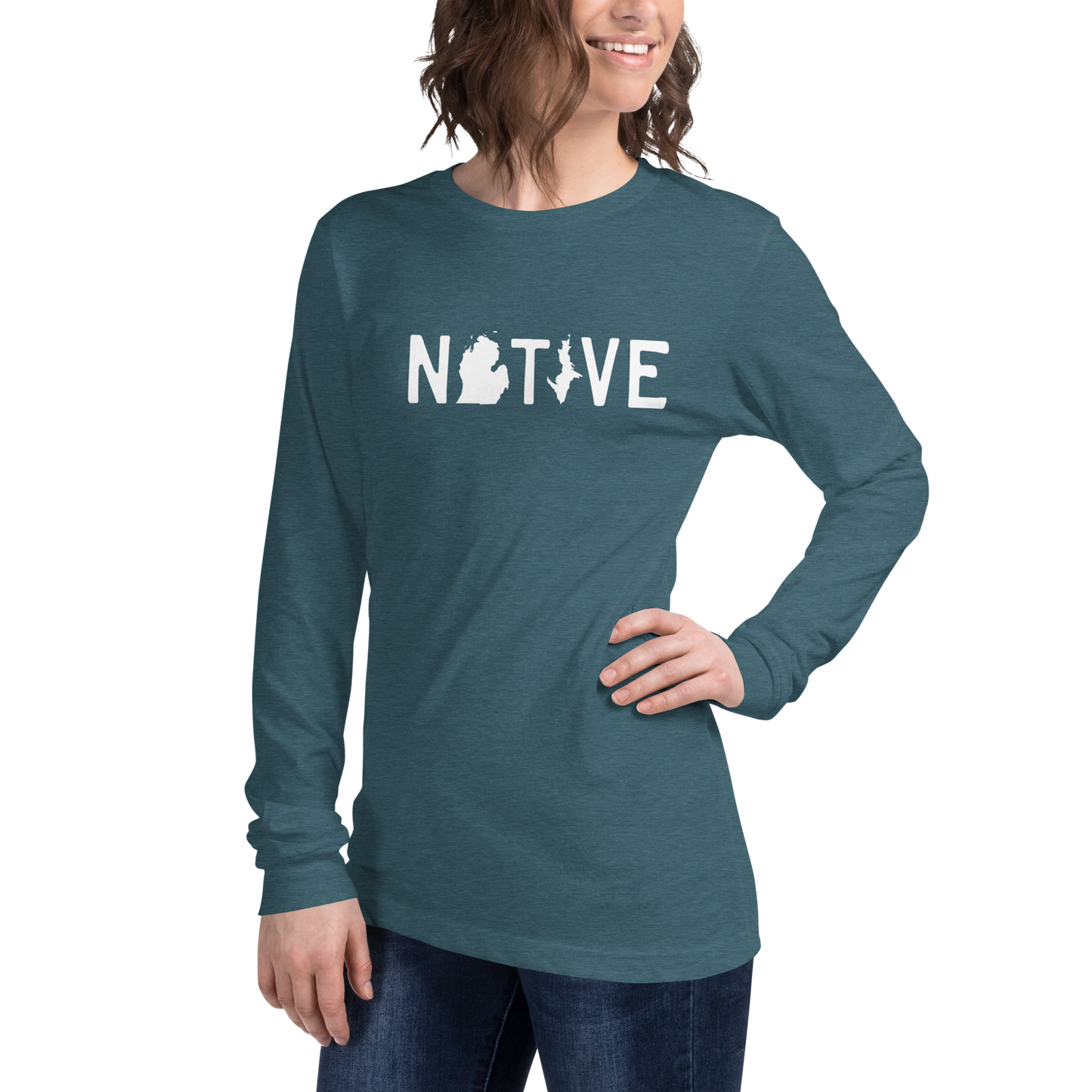 Michigan 'Native' T-Shirt (Licence Plate Font) | Unisex Long Sleeve