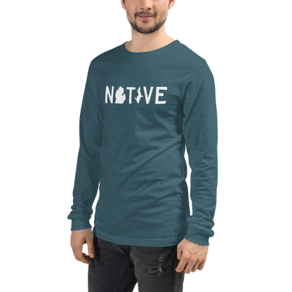 Michigan 'Native' T-Shirt (Licence Plate Font) | Unisex Long Sleeve