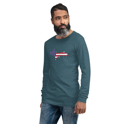 Michigan Upper Peninsula T-Shirt (w/ UP USA Flag Outline) | Unisex Long Sleeve