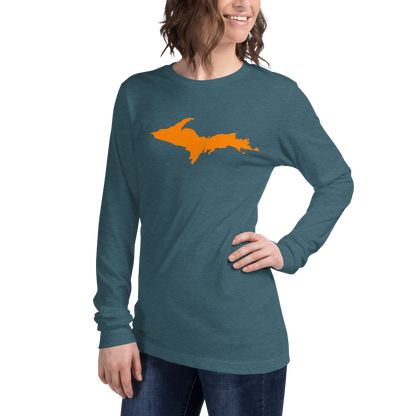 Michigan Upper Peninsula T-Shirt (w/ Orange UP Outline) | Unisex Long Sleeve