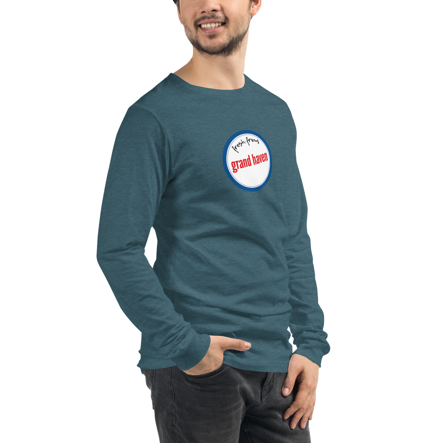 'Fresh From Grand Haven' Long Sleeve T-Shirt (Hypermarket Parody) | Unisex