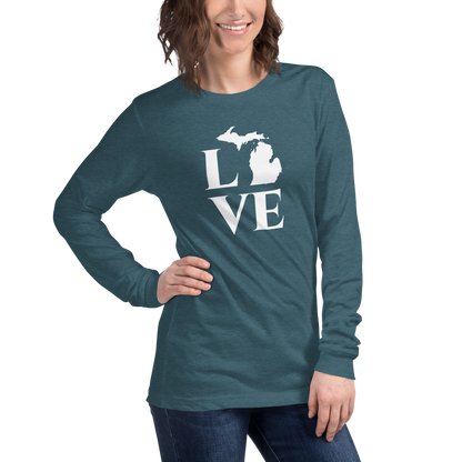 Michigan 'Love' T-Shirt (Roman Serif Font) | Unisex Long Sleeve