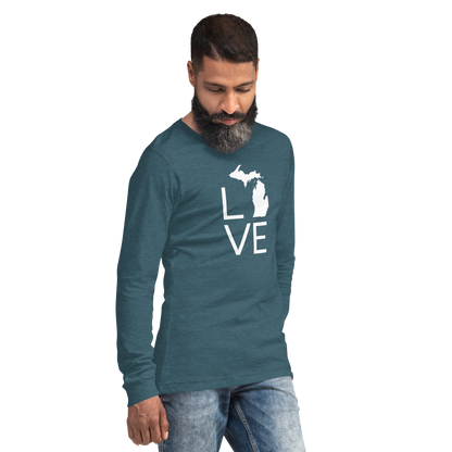 Michigan 'Love' T-Shirt (Thin Sans Font) | Unisex Long Sleeve