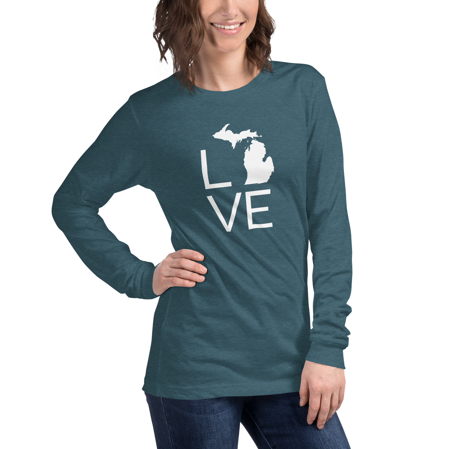 Michigan 'Love' T-Shirt (Thin Sans Font) | Unisex Long Sleeve